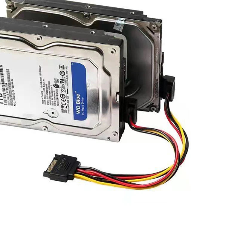 15PIN SATA Line 1 In 2 Outlet Cable Splitter Elbow Cord PC Hard Drive Serial Port Power Supply Wire SATA Plug Adapter Extender