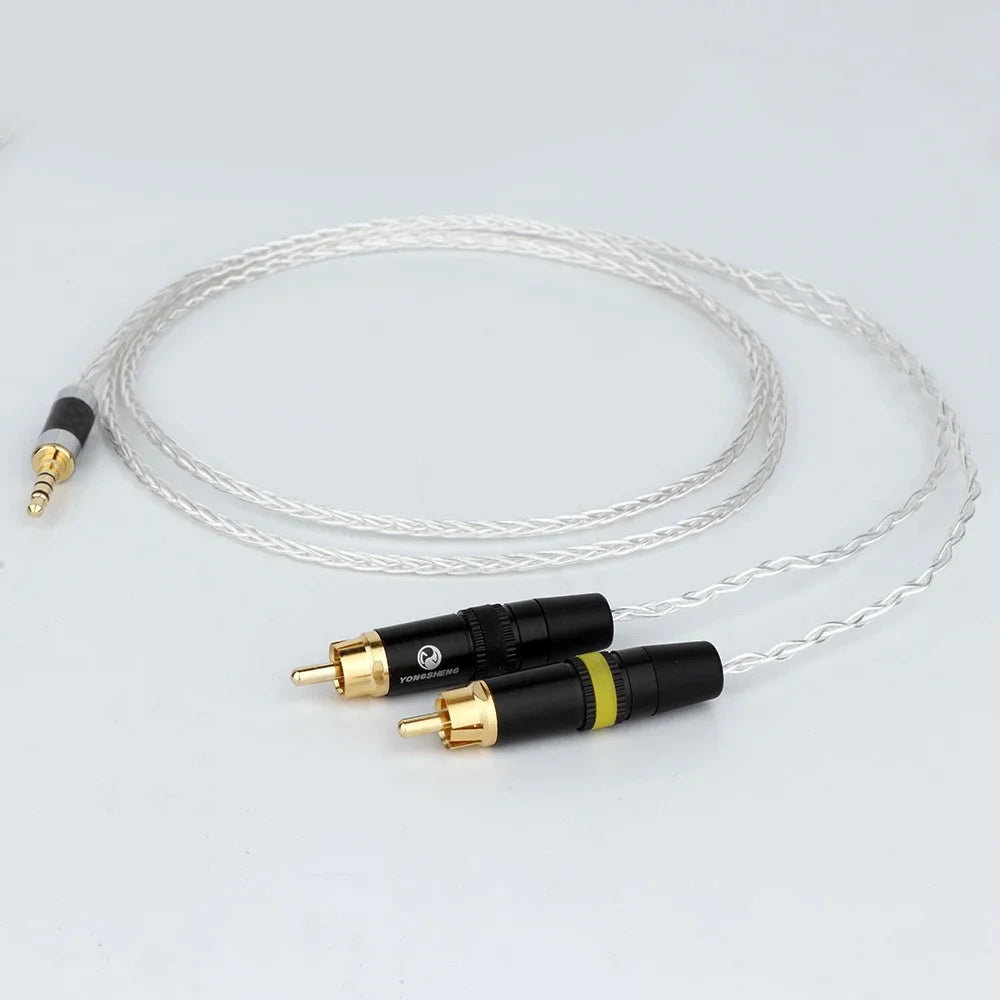 90degree 3.5mm jack to 2RCA audio cable HIFI stereo Audio Wire for amplifier, mobile phone, computer, desktop audio