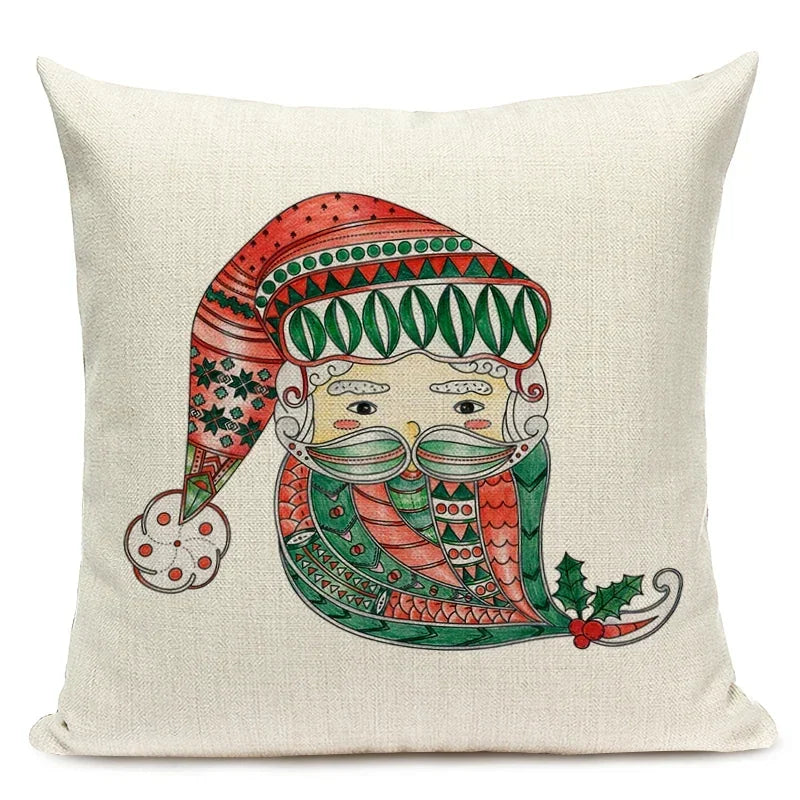 1pcs/SET Christmas Tree Pattern Linen Throw Pillow Case, Decorative Cushion Cover, Car, Home, Sofa Decor, Merry Christmas