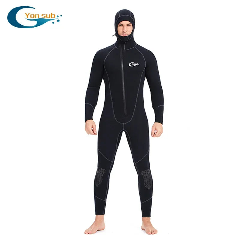 YONSUB Scuba Front Zipper 5MM Long or Short Sleeves Neoprene Men Diving Snorkeling Wetsuit Underwater Hunting Surfing Swimsuit