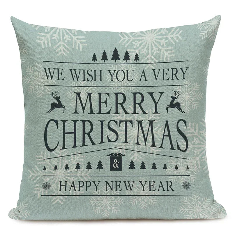 1pcs/SET Christmas Tree Pattern Linen Throw Pillow Case, Decorative Cushion Cover, Car, Home, Sofa Decor, Merry Christmas