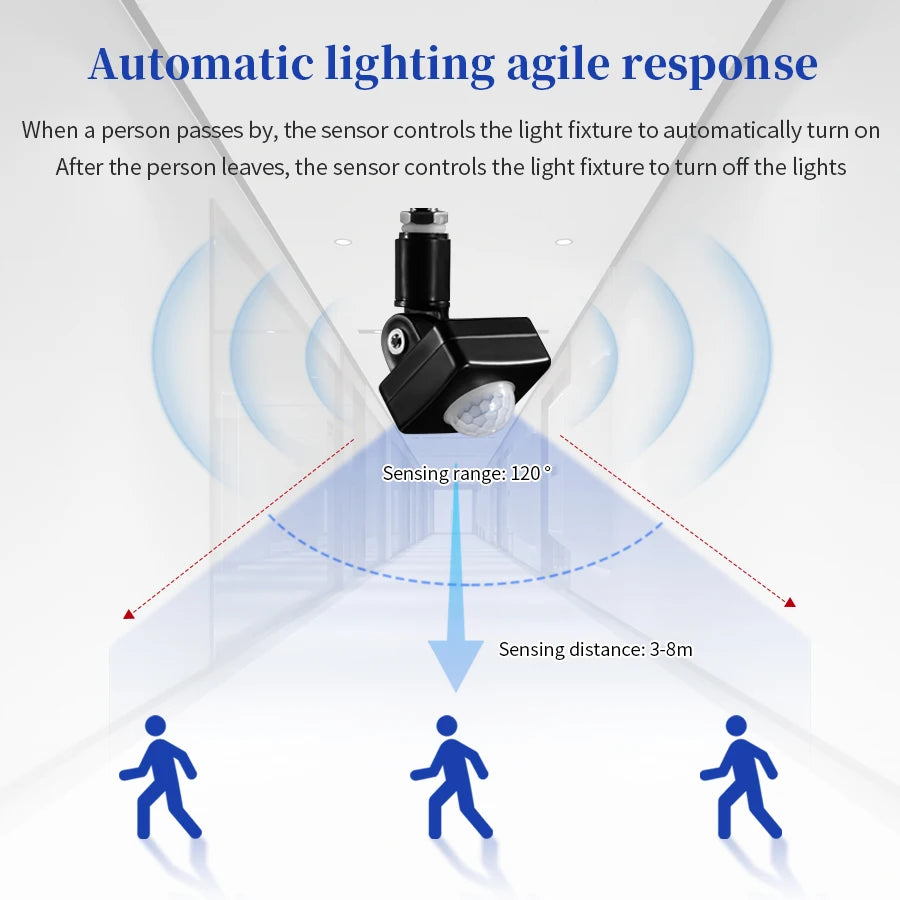 Motion Sensor 120° Replacement PIR Motion Detector for Home Adjustable Time & Detection Range for Floodlight LED Blub Celling