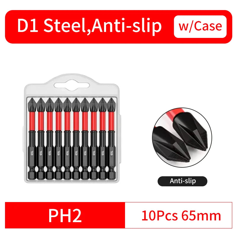 Anti-Slip and Shock-Proof Bits Screwdriver Bits,High Hardness Strong Magnetic 25/50/65/70/90/150mm PH2 Screwdriver Set
