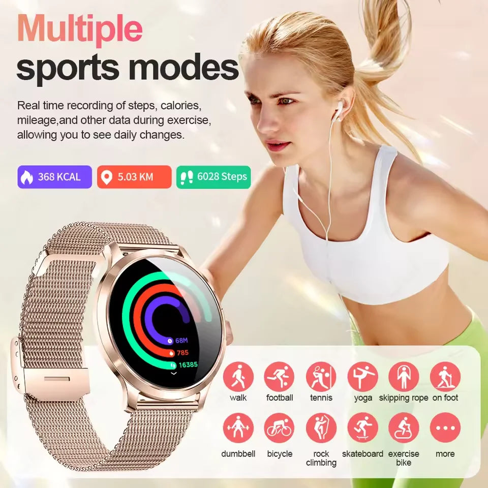 Women's Health Fashion Smart Watch 3D Curved HD Screen Heart rate Bluetooth call Sports Fitness Bracelet Light luxury SmartWatch