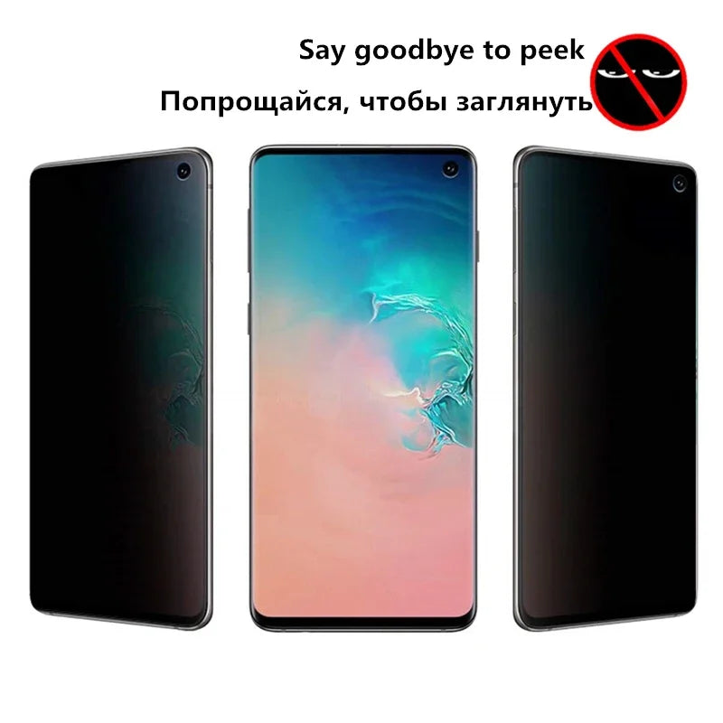 Privacy Screen Protector for Samsung Galaxy S25 S24 S23 Ultra Anti-spy Tempered Glass Fingerprint Unlock for Samsung S22 S21Plus