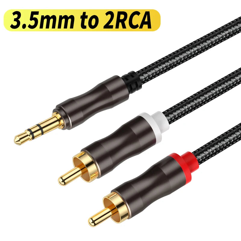 RCA Cable Jack 3.5mm to 2 RCA Aux Cable Male Splitter Audio Wire for Edifer Home Theater TV PC Amplifiers DVD Speaker Cord 3m 5m