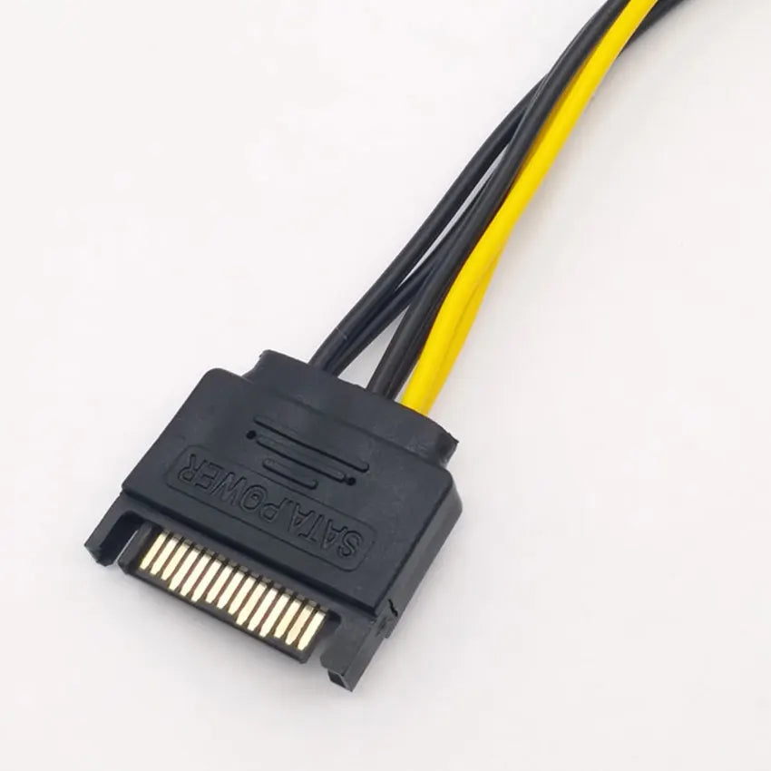 20cm High Speed 15 Pin SATA Male To 8 Pin(6+2) PCI-E Power Supply Cable SATA Cable 15-pin To 8 Pin Cable