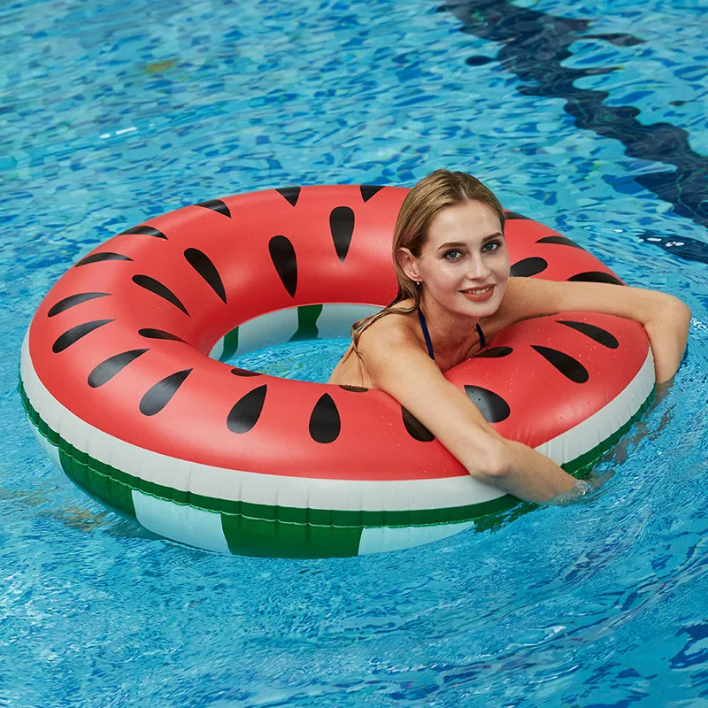 Rooxin Watermelon Pool Floats for Adult Kids Inflatable Circle Swimming Ring Floating Seat Summer Beach Party Pool Toys
