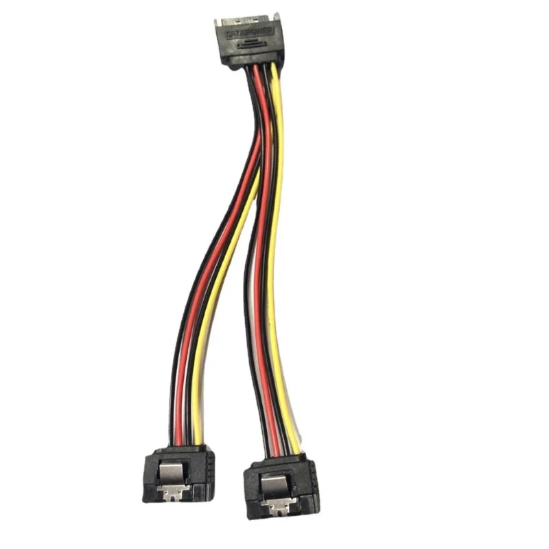 Sata Power Splitter Cable SSD HDD Hard Drive Power Cable Sata 15 Pin Male to 2 x Female Power Y-Splitter Extension Cable