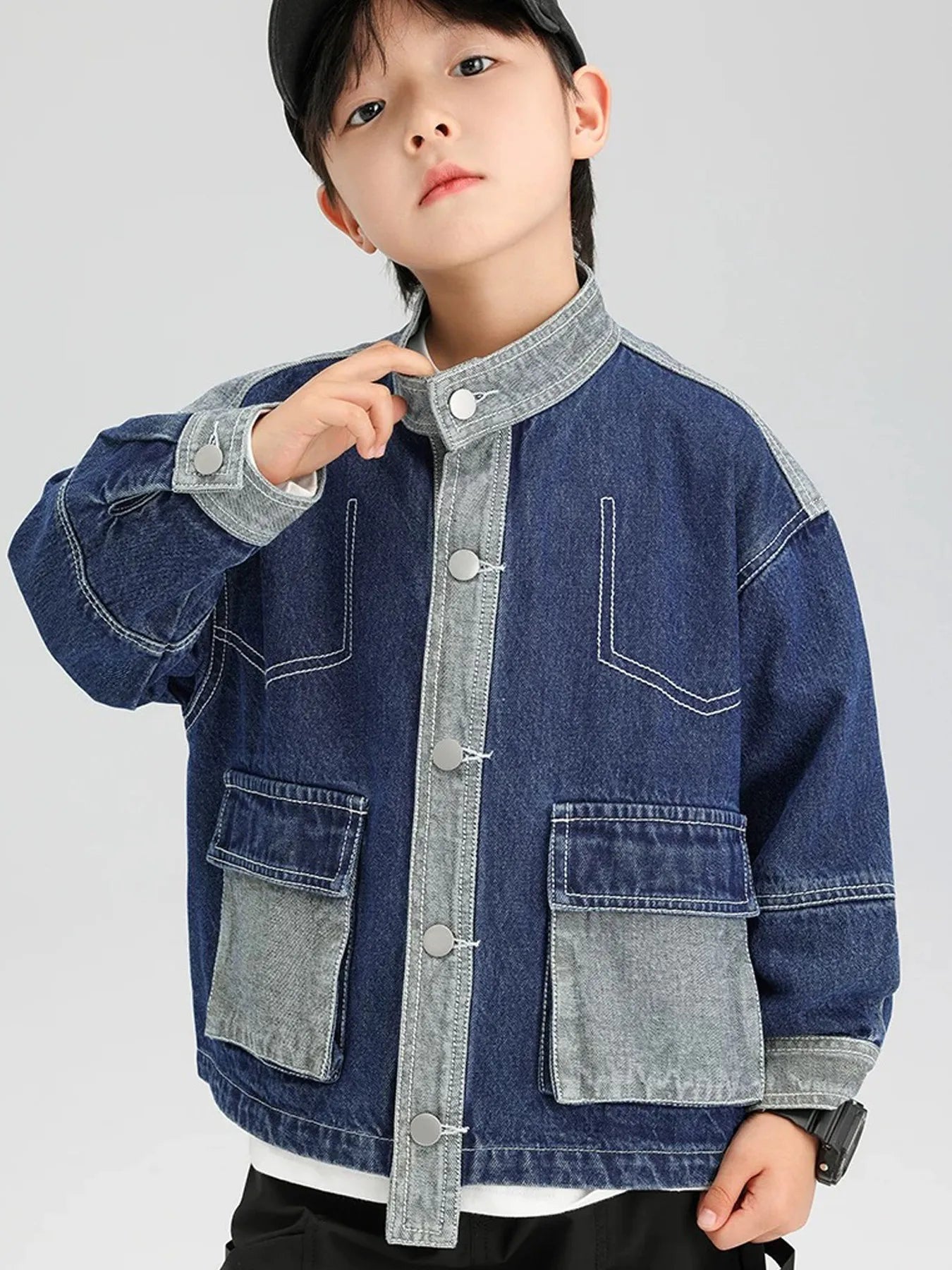 Children's Clothing Boys' Fashionable Jackets Spring and Autumn New Spring Internet Celebrity Clothing Boys' Jackets Denim Jacke