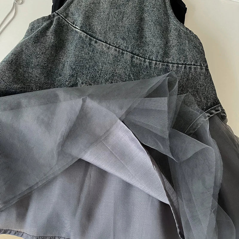 Children's Clothing Sets Sleeveless T-shirt + Denim Strappy Skirt Girls Clothes for 2 To 7 Years Baby Girl Outfit Skirt Sets