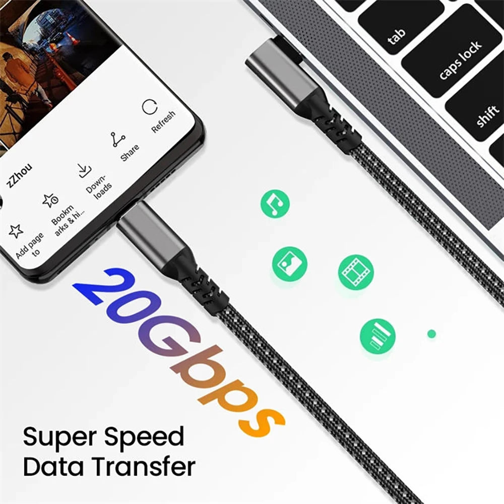 USB C 3.2 Gen 2 Type C to USB C Cable 20Gbps 4K@60HZ Video VR Data Cable 5A 100W PD Fast Charging For Laptop Macbook Pro iPad