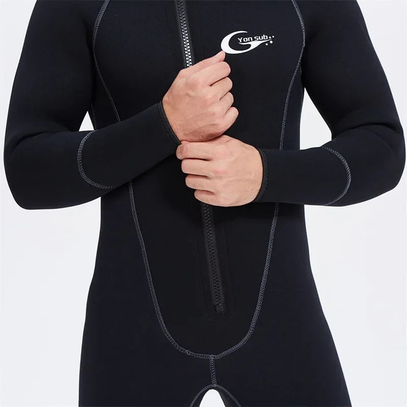 YONSUB Scuba Front Zipper 5MM Long or Short Sleeves Neoprene Men Diving Snorkeling Wetsuit Underwater Hunting Surfing Swimsuit