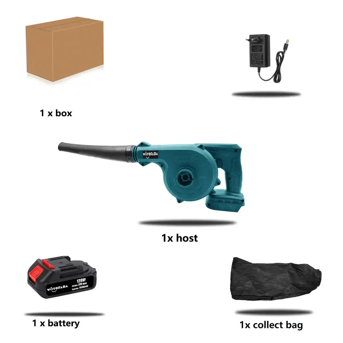 2 In 1 Cordless Electric Air Blower Vacuum Cleannig Blower Blowing & Suction Leaf Dust Collector For Makita 18V Battery