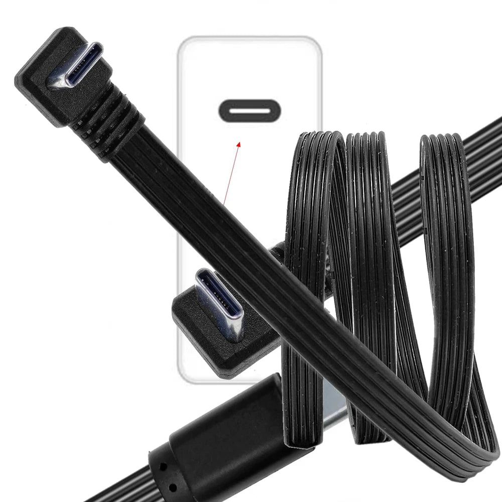 0.1m 0.2m 0.5m 1m Type-C 2.0 data cable forming flat high flexibility Type-C male to female support PD fast charging power suppl