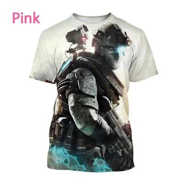 Call of Duty Warzone 3D Printed T-shirt Casual Summer Fashion Oversized Shooting Game Men and Women T-shirt Short Sleeve Top