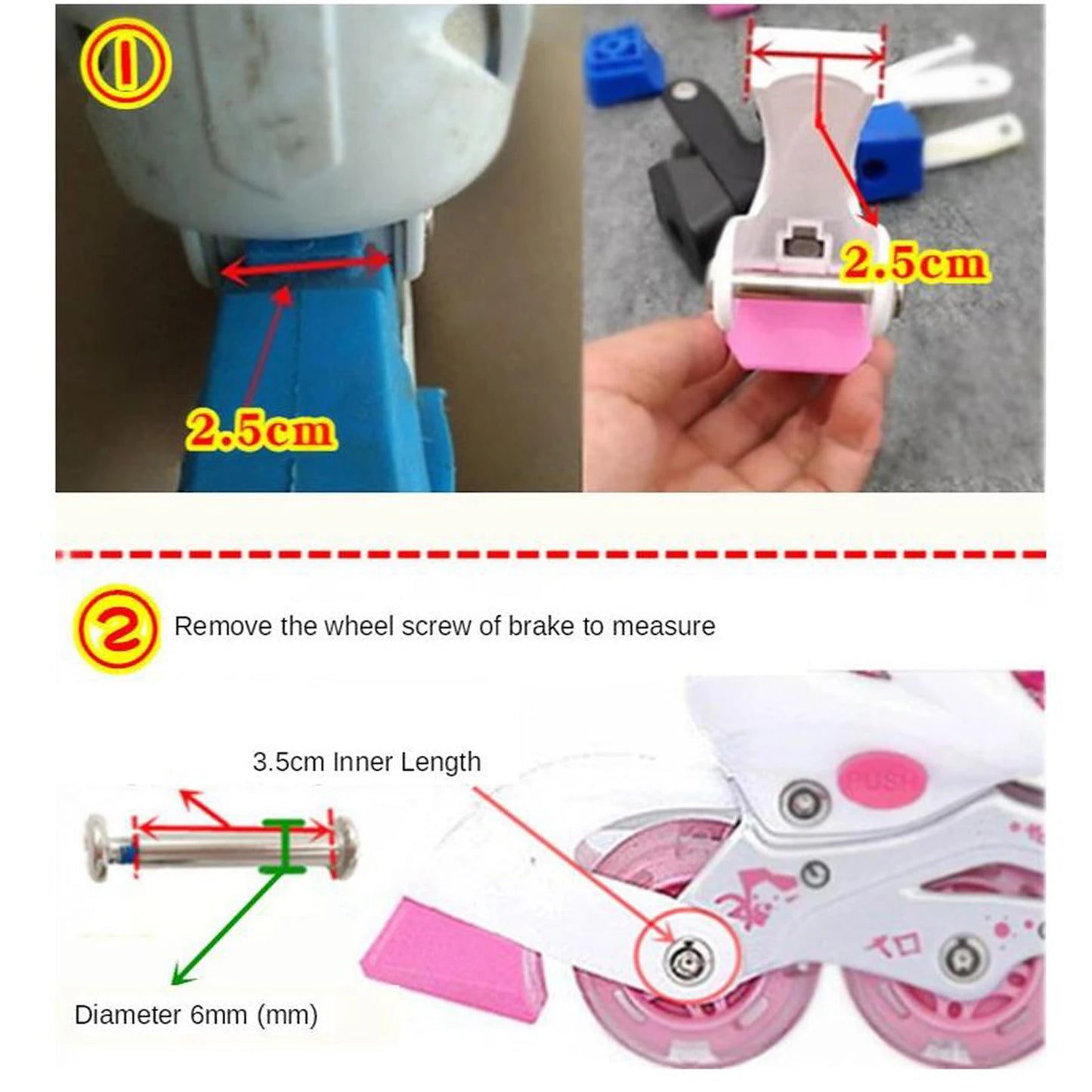 Roller Skate Brakes Inline Skates Brakes Block Non-Slip Roller Stopper with Installation Screws