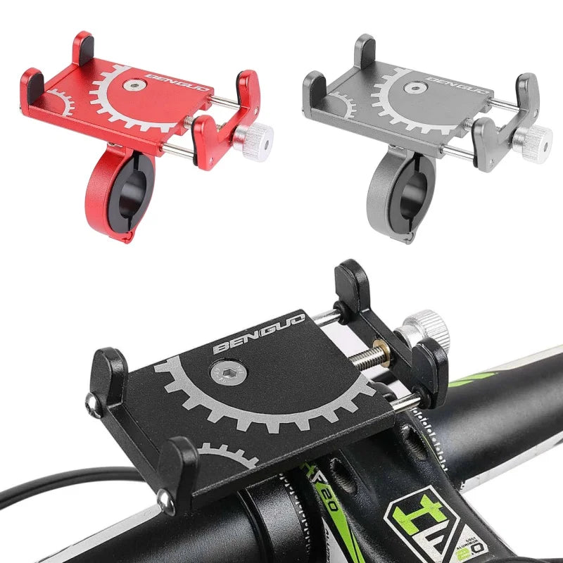 Universal Aluminum Alloy Mobile Phone Holder Adjustable Cell Phone Holder Aluminum Phone Clip Bike Bicycle Scooter Accessories