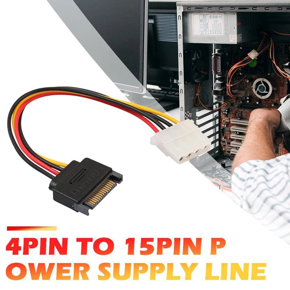 4 Pin Molex IDE To 15pin SATA Cable Female Male Hard Drive Disk Power Supply Cable Adapter SATA Extension Cord For PC Computer