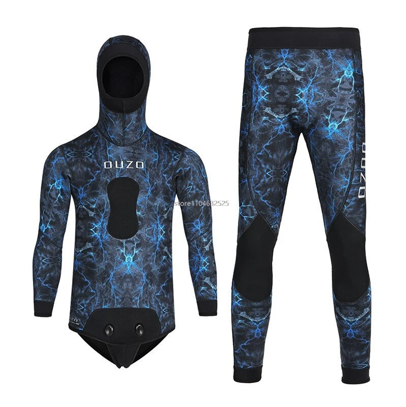 5mm Neoprene Wetsuits Suits Split Camo Spearfishing Diving Suit Fishing Surfing Snorkeling Kayaking Adult Full Body Thermal