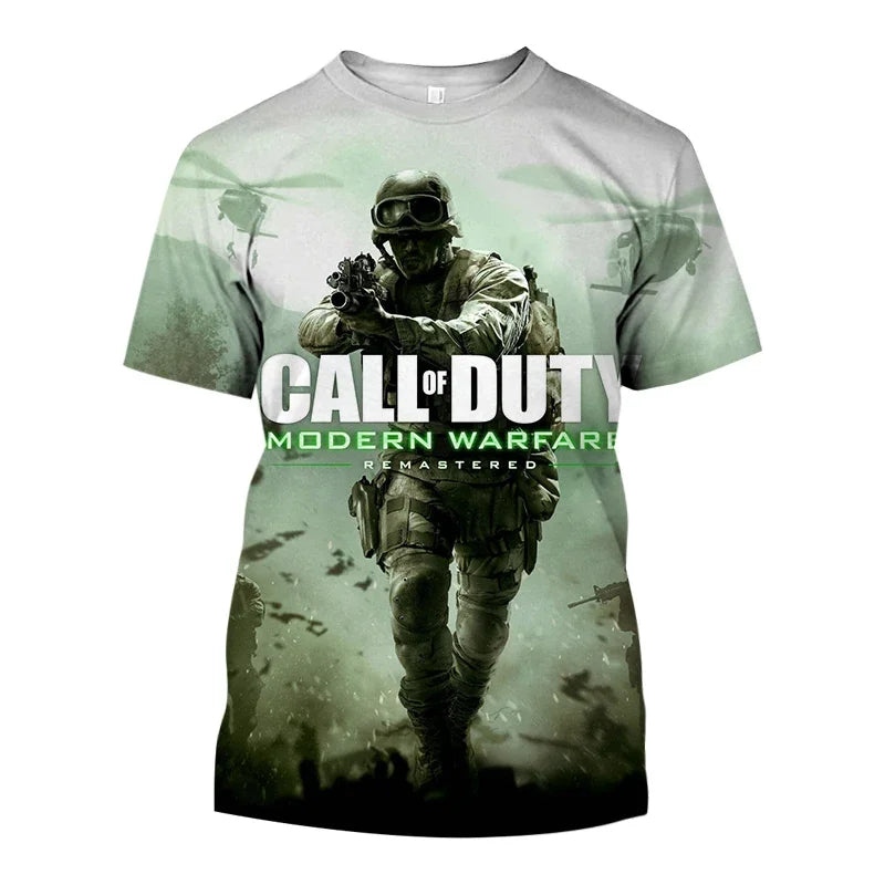 2024 Summer New Hot Call of Duty Game 3d Printed Men's T-shirt Fashion Casual Plus Size Loose Comfortable Breathable Top
