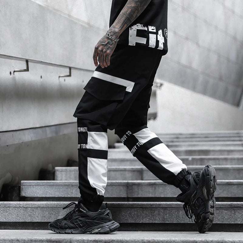 2025 Hip Hop Pants For Men Joggers Casual Streetwear Harem Pants Homme Male Trousers Ribbons Sweatpants