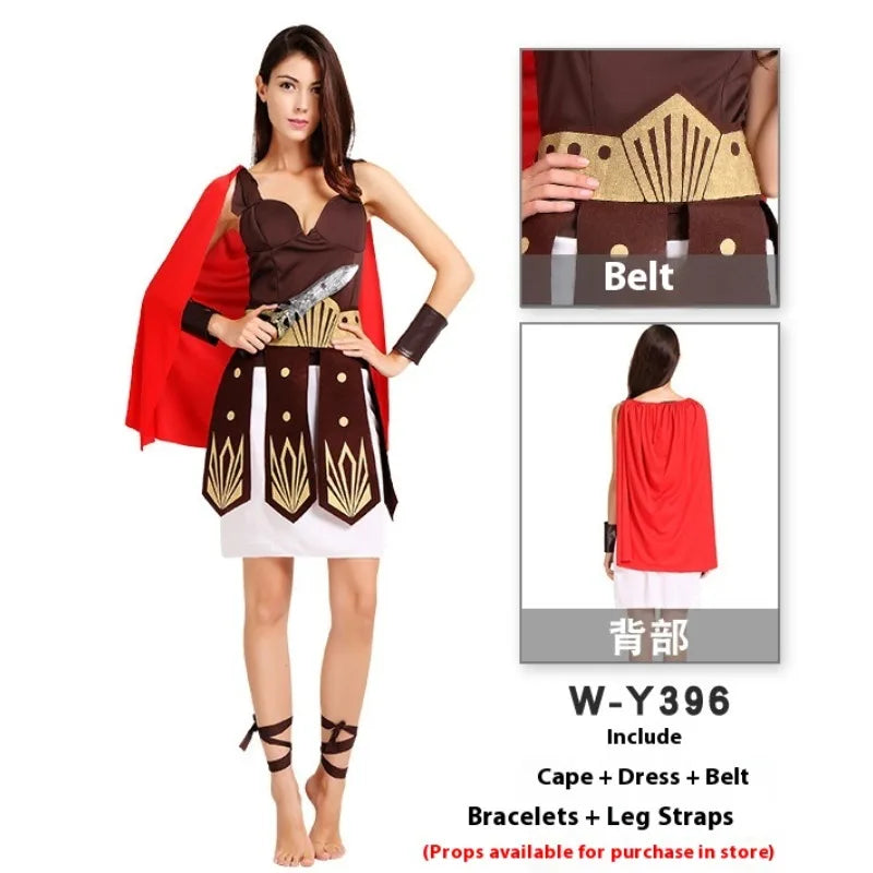 Halloween Dance Costume Adult Men and Women Roman Warrior Gladiator Spartan Warrior Clothes