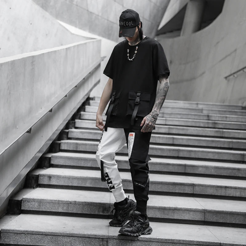 2025 Hip Hop Pants For Men Joggers Casual Streetwear Harem Pants Homme Male Trousers Ribbons Sweatpants