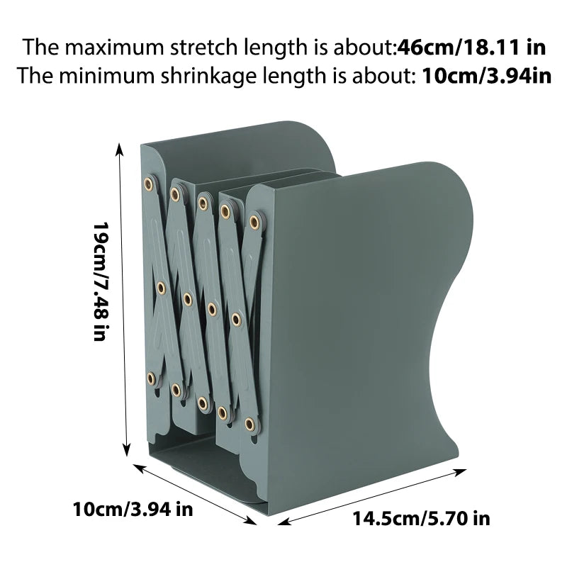 4 Color Telescopic Book Stand,Folding Bookshelf,Metal Book Stand Scalable Metal Bookends Desk Book Organizing, Student Supplies