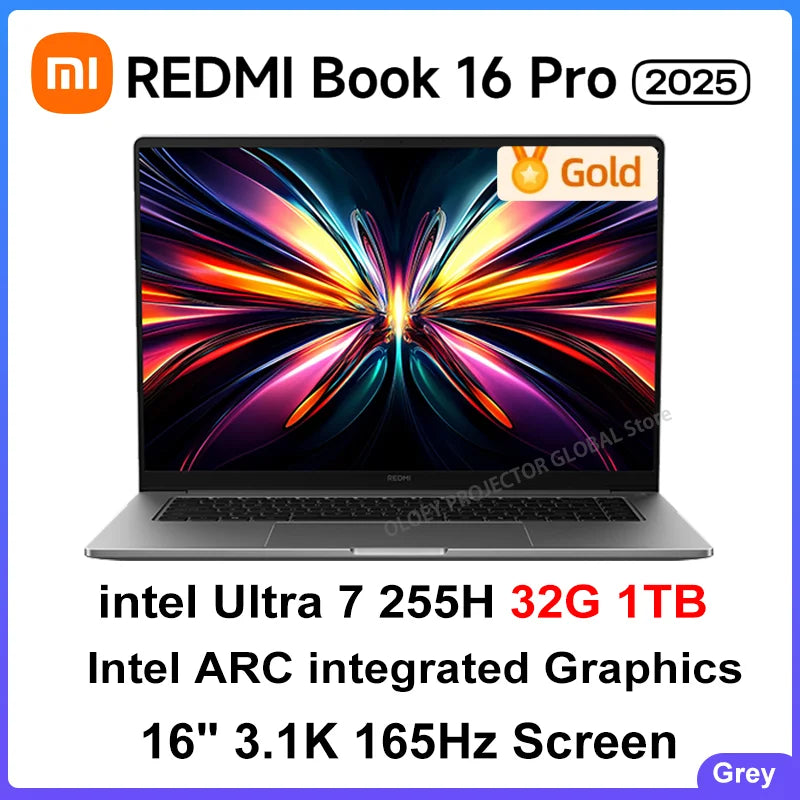 【Russia Stock】Original Xiaomi REDMI BOOK Pro 16 2025 U5 225H/U7 255H Intel Arc integrated Graphics 3.1K 165Hz Screen