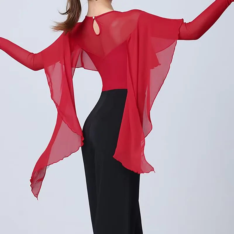 Sexy Latin Dance Tops Women Performance Ballroom Leotard Clothes Waltz Bodysuit Tango Blouse Practice Costumes body ropa mujer
