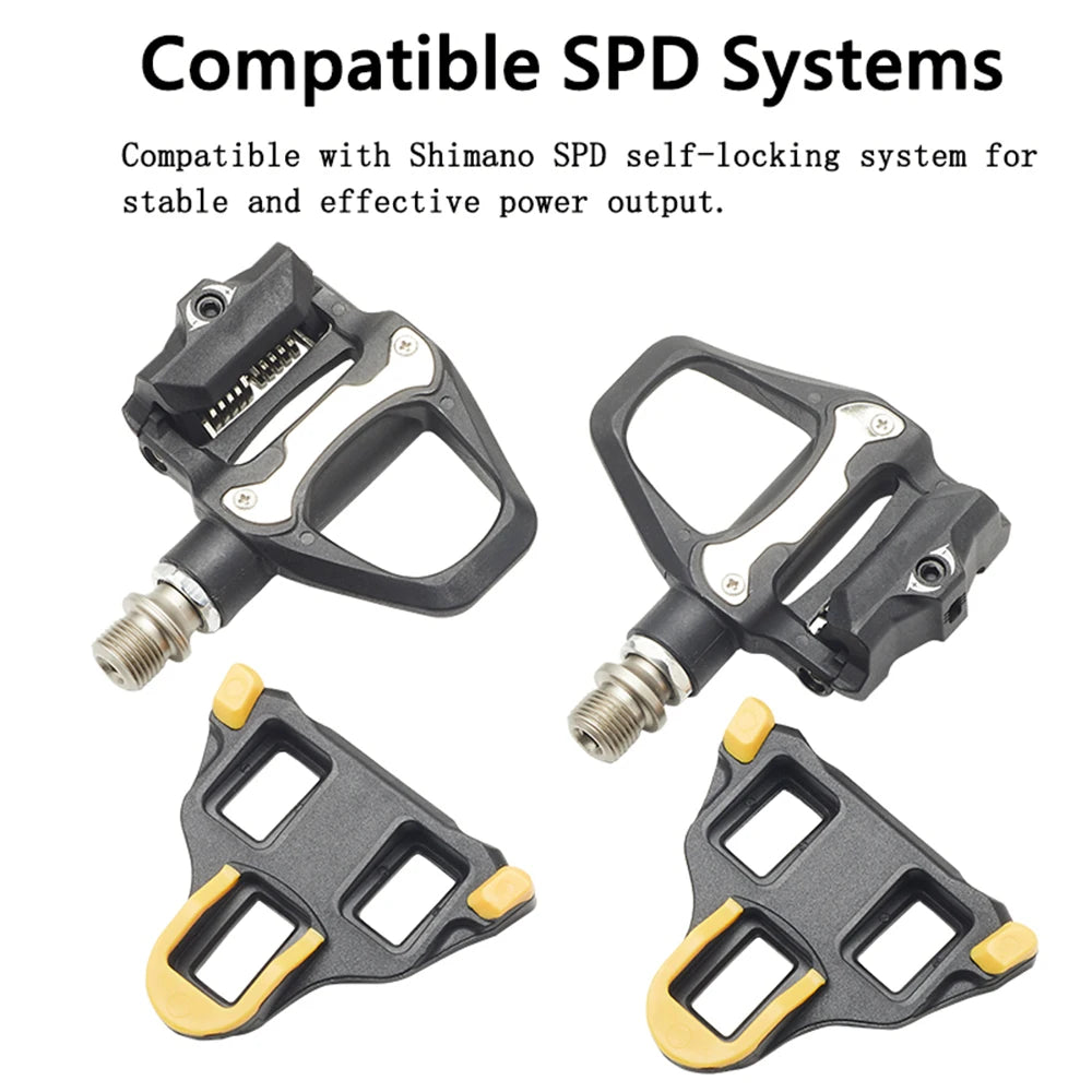 RACEWORK Road Bike Pedal Nylon Bicycle Locking pedals Cycling Bearing Cleats Clipless Pedal For SPD SL System With Locking plate