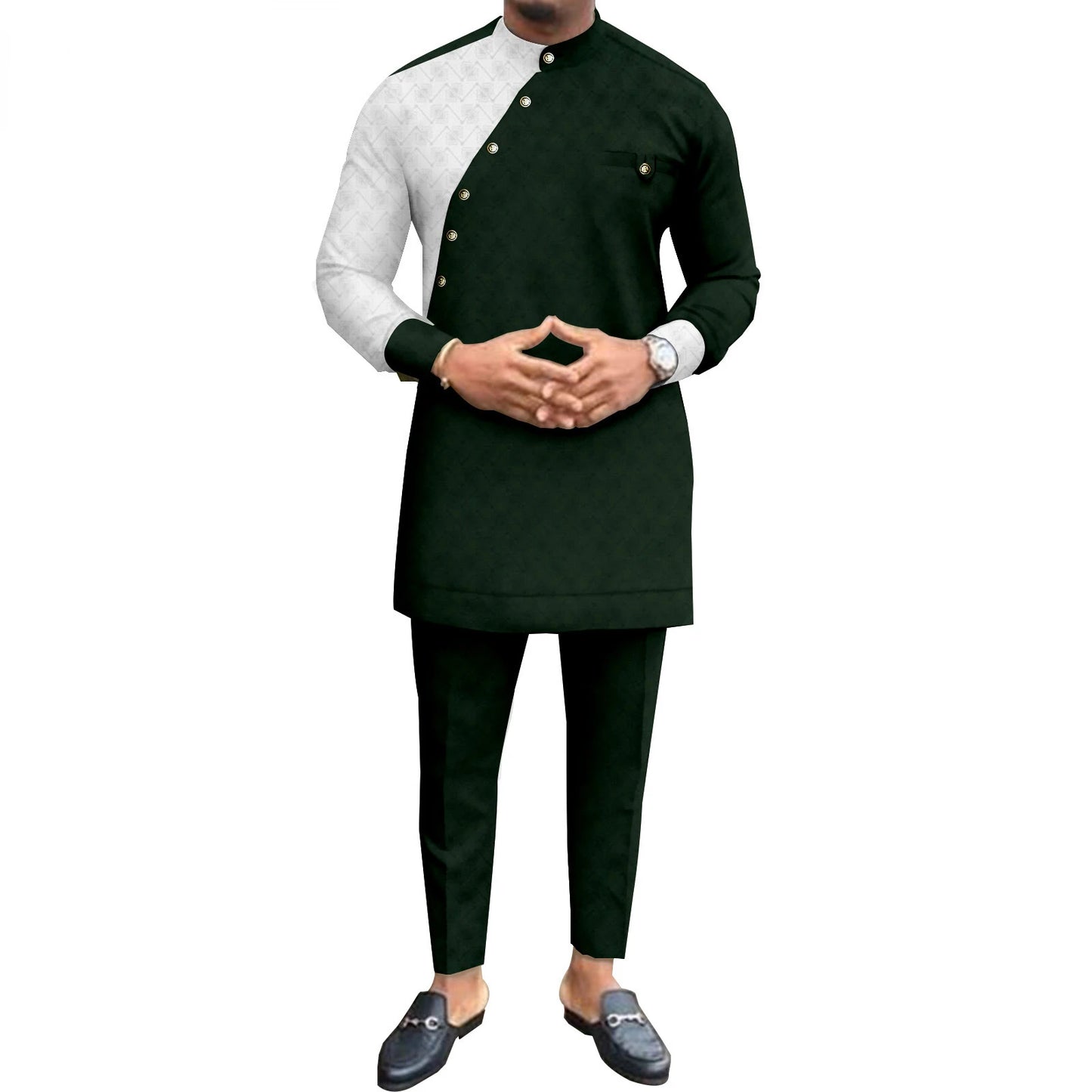 New Casual Fashion African Ethnic Solid Color Men's Casual Suit Jacket + Pants Ropa Hombre Roupas Maculinas 반바지 Men Clothing