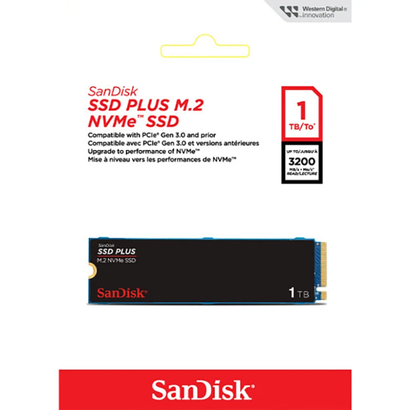 SanDisk SSD SDSSDA3N Plus 250GB 500GB 1TB 2TB M.2 NVMe SSD PCIE Gen 3.0 Internal Solid State Drive