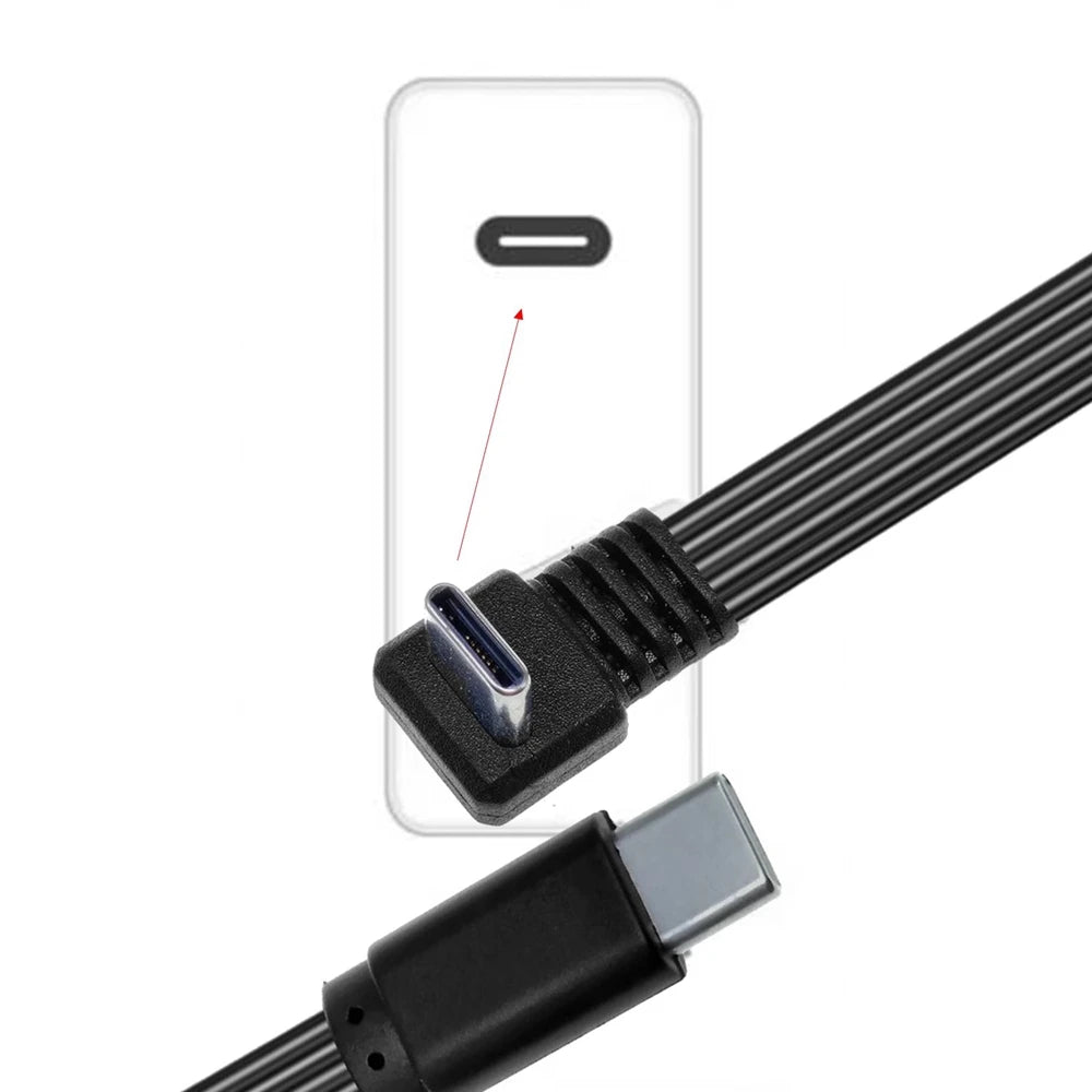 0.1m 0.2m 0.5m 1m Type-C 2.0 data cable forming flat high flexibility Type-C male to female support PD fast charging power suppl