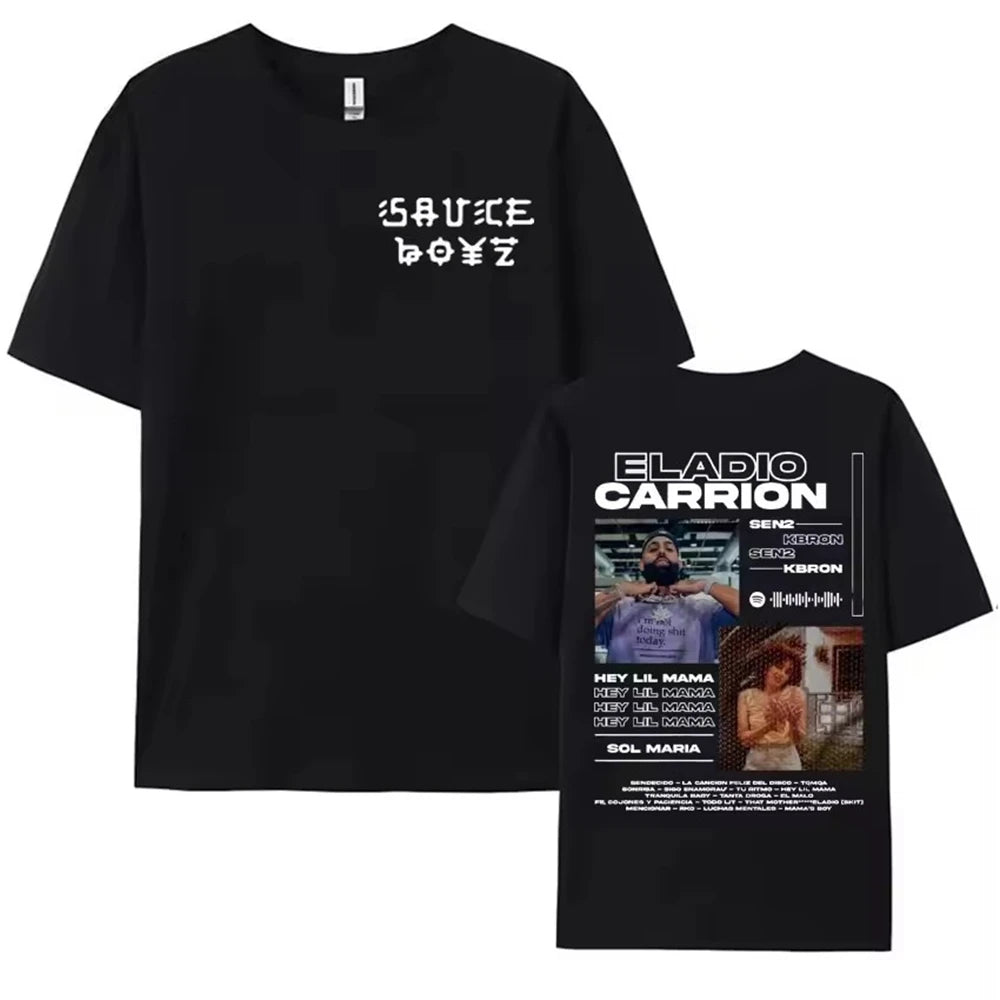 Ropa Hombre short sleeve Men Clothing Homme Mens New in Top & Tees Tee Shirt Rapper Myke Towers Graphic Printed T-shirts