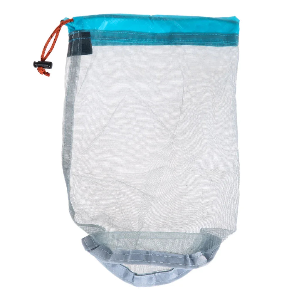 Outdoor Bag Ultralight Mesh Stuff Sack Camping Sports Drawstring Storage Bag Hiking Tools Climbing Drawstring Bolsa