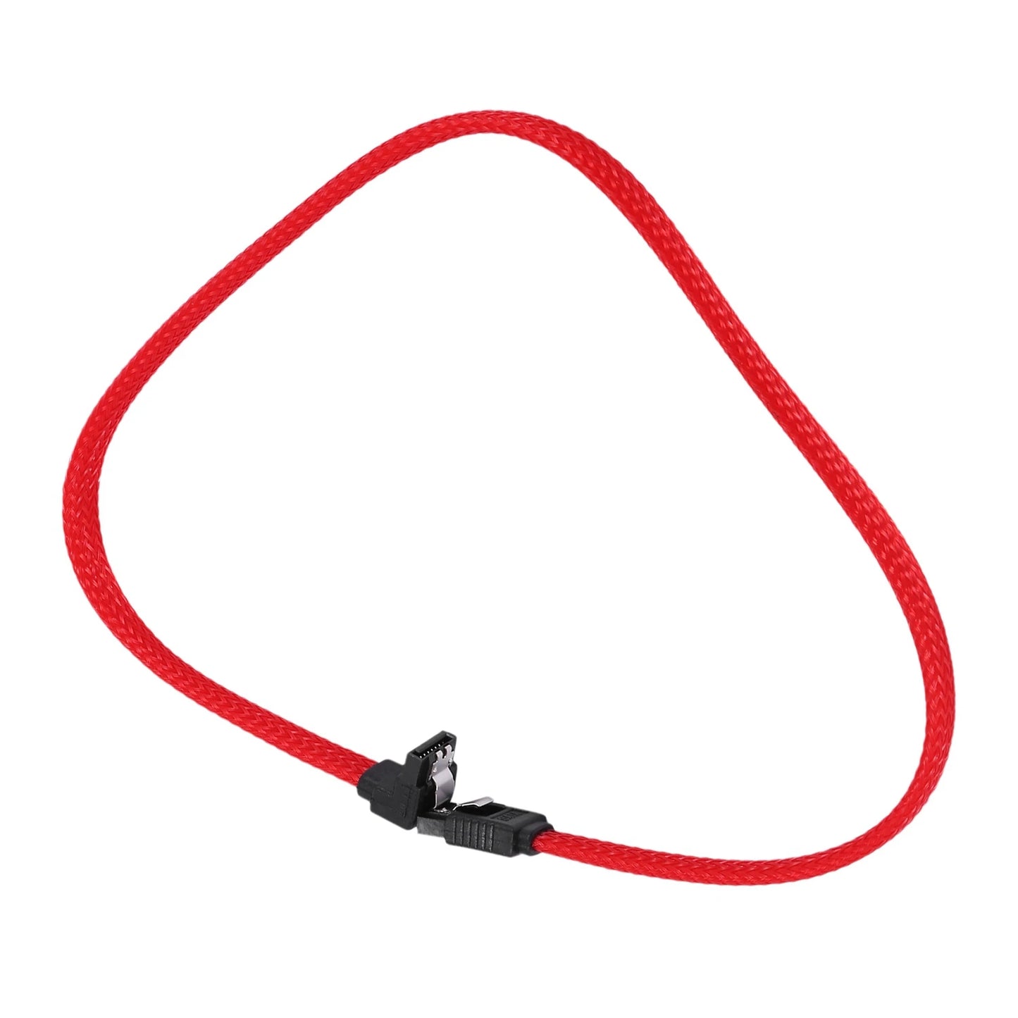 50CM SATA 3.0 III SATA3 7pin Data Cable Right Angle 6Gb/s SSD Cables HDD Hard Disk Data Cord with Nylon Sleeved(Red)