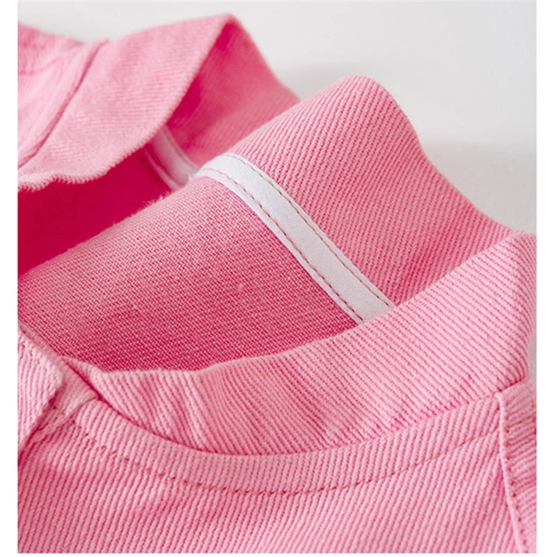 Toddler Children Pink Denim Vest Boy Girl Sleeveless Jacket Harajuku Kids Clothes Casual Waistcoat Vintage Fashion Outfit 2-9Y