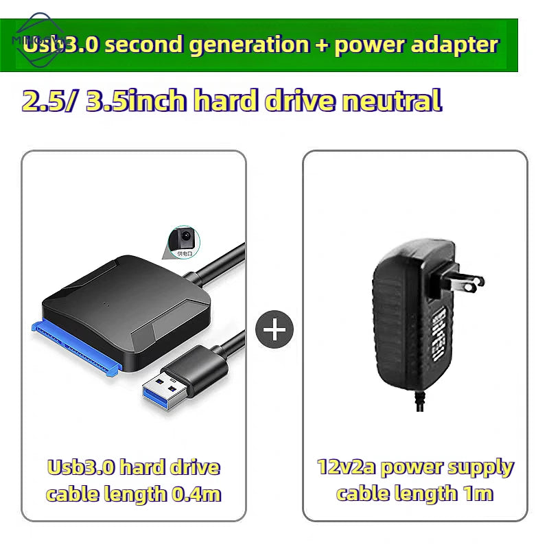 MINGCVIL USB 3.0 To Sata Hard Disk Adapter Converter Cable USB3.0 Hard Drive Converter Cable 2.5 3.5 HDD SSD Adapter
