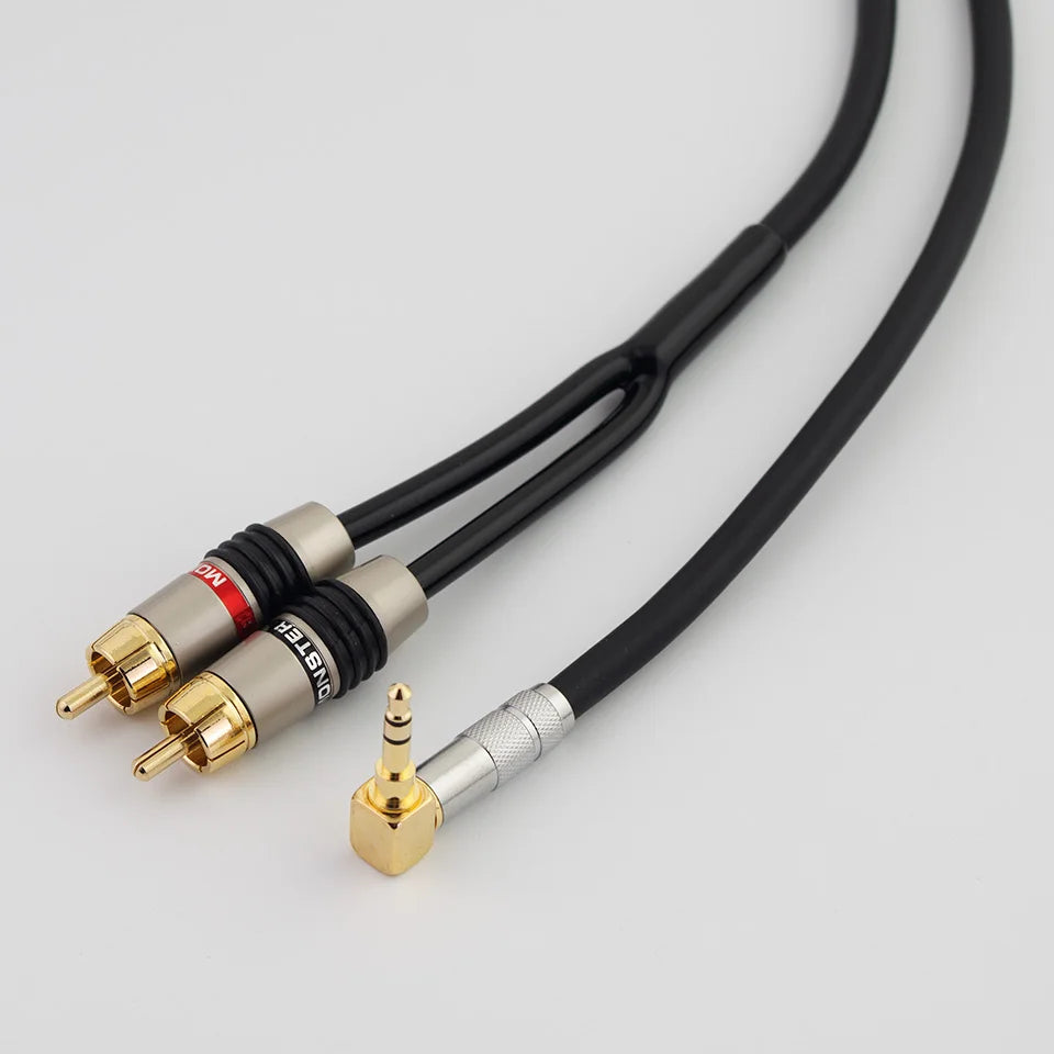 3.5mm Jack To 2RCA OFC Audio Cable Aux To Rca Male HIFI Stereo for Amplifier, Mobile Phone, Computer, Desktop Audio Car Jack