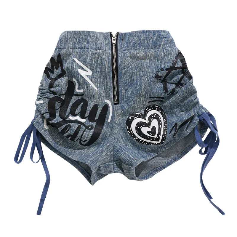 2025 Children's Costume Performance Clothes Fashion Street Style Cool Girl Hip Hop Jean Tops Clothing Hiphop Outfit Denim Dance