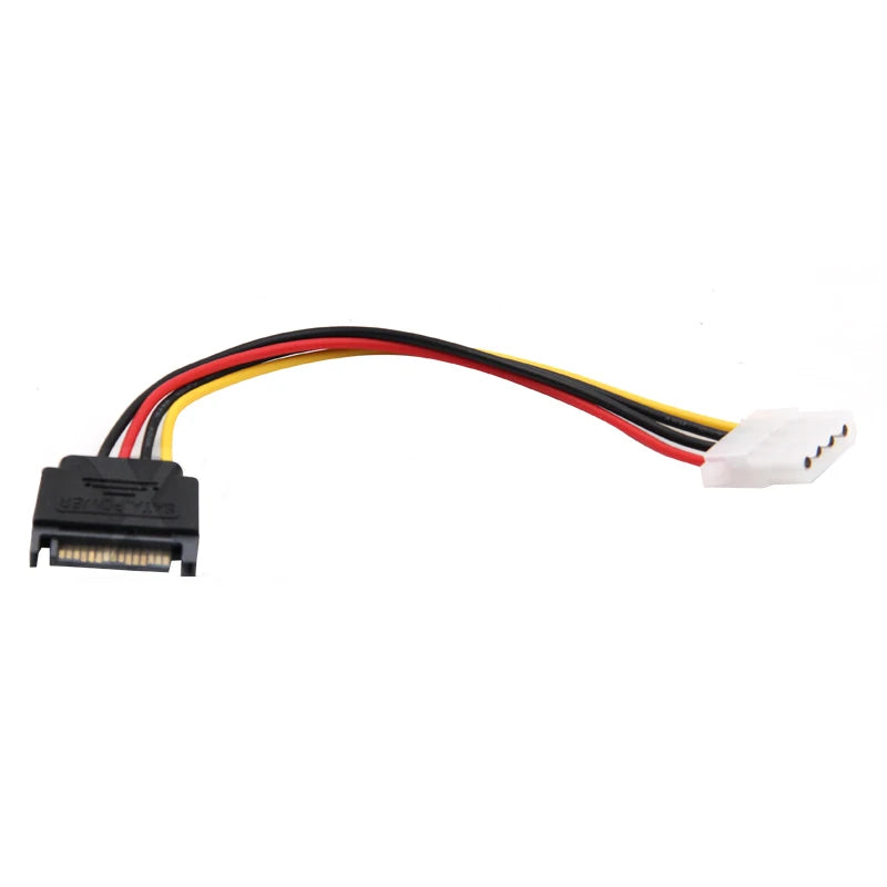 4 Pin Molex IDE To 15 Pin SATA Power Cable Male To Female SATA Extension Cord Hard Drive Disk Power Supply Cable Adapter For PC