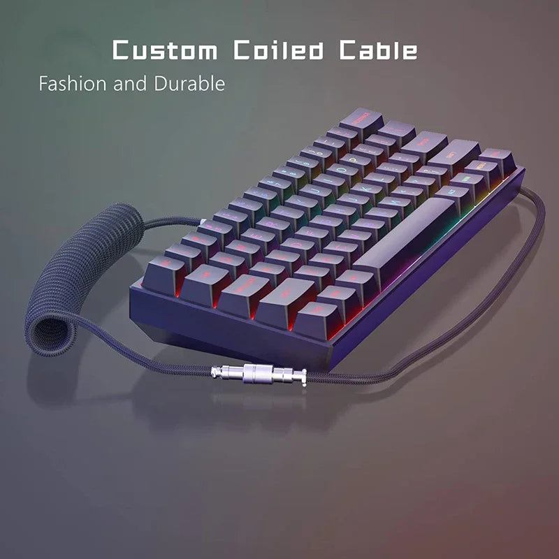 3M Type C Mechanical Keyboard Coiled Cable USB Keyboard Wire Mechanical Keyboard Aviator Desktop Computer Aviation Connector
