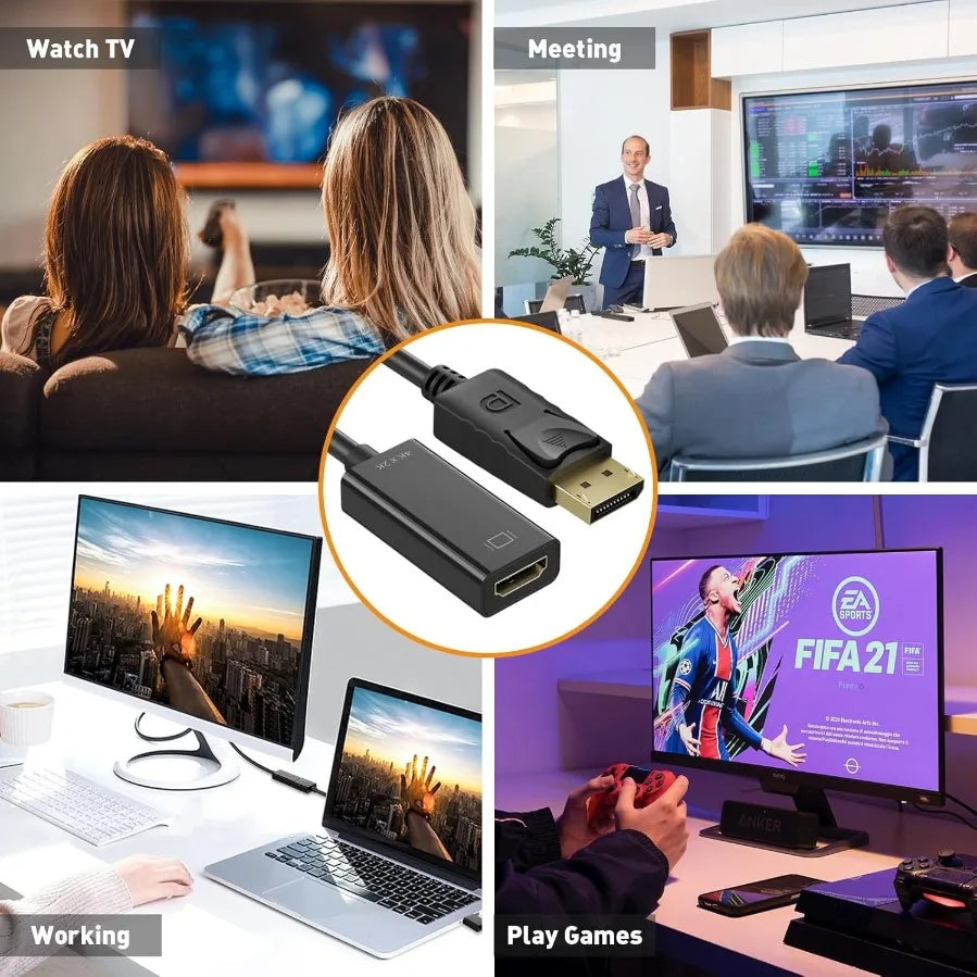 4K DisplayPort To HDMI-compatible Cable 1080P DP To HDMI-compatible Converter Male To Female HD Video Audio Adapter for TV PC