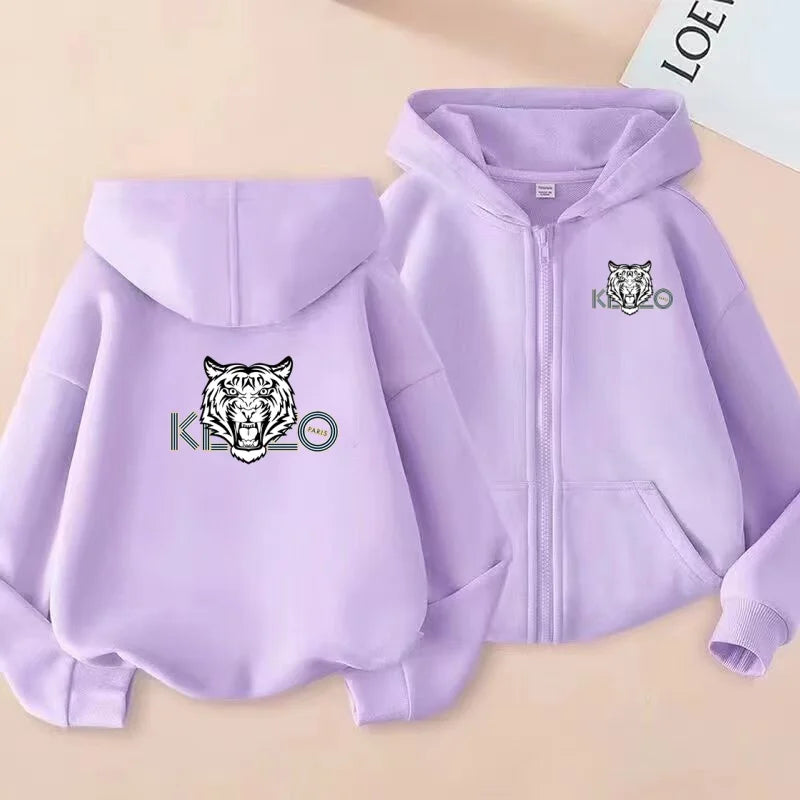 Children's Sportswear for Boys and Girls Aged 3 to 12, Sweatshirts, Jackets, Zippered Hats, and Multi-color Sports Jackets
