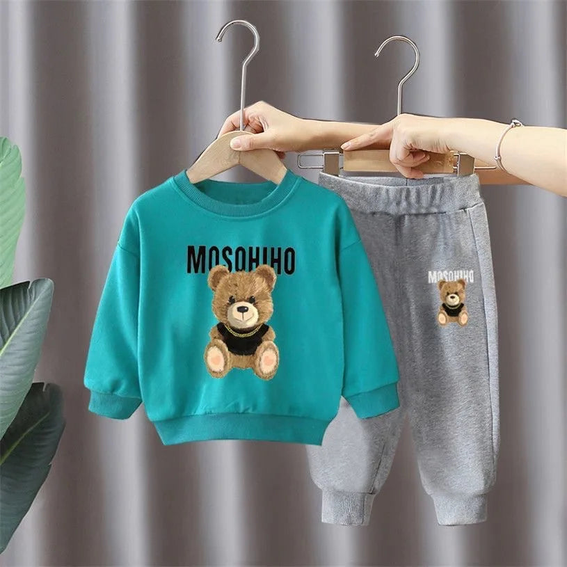 Children's Clothing Boy Sets Spring Autumn Mother Kids Girls Outfits Suits Baby Cute Sports Hoodie Trousers 2pcs Toddler Clothes
