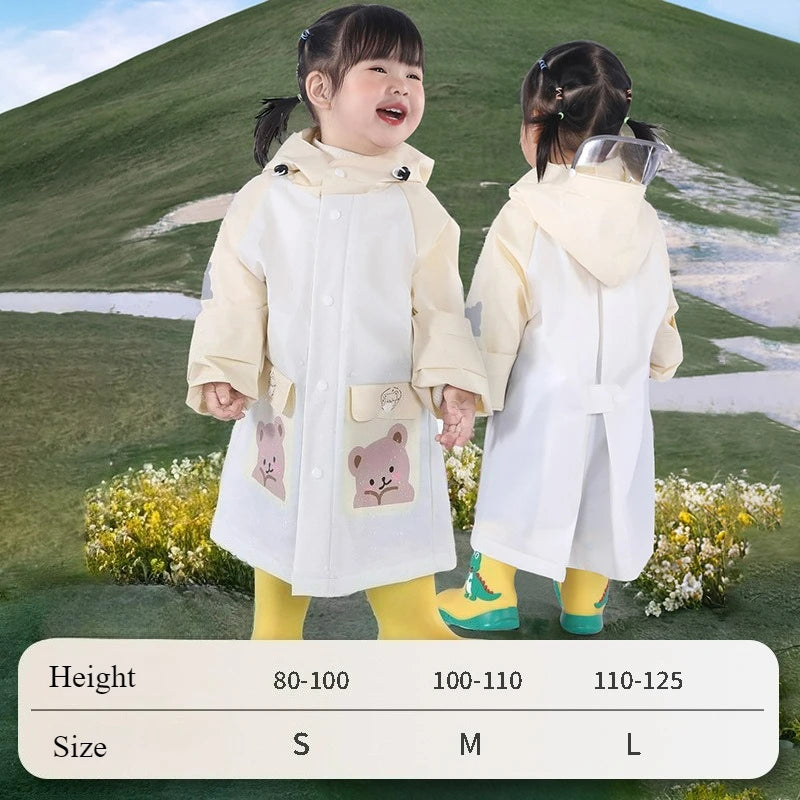 Children's Raincoats for Boys and Girls Rainproof Suits for Kindergarten and School Kids Cartoon Reflection Raincoat Kids 1pcs