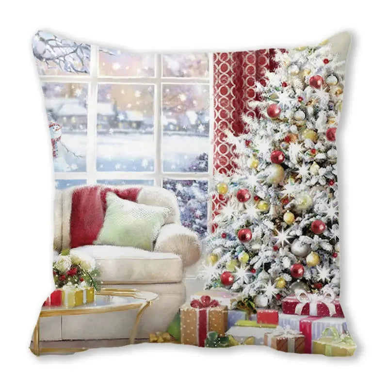 New Years Gifts Christmas Ornaments Pillow Cases Merry Home Decorations Cushion Covers