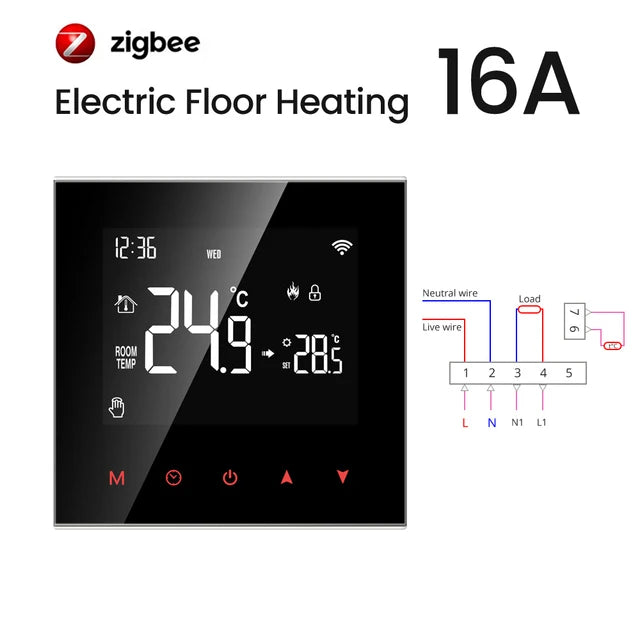 AVATTO Tuya WiFi/ZigBee Smart Thermostat,Electric Floor Heating Water/Gas Boiler Controller Works With Alexa,Google Home,Alice